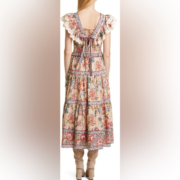 Sea Tess Mix Print Flutter Sleeve Cotton Dress - Picture 2 of 10